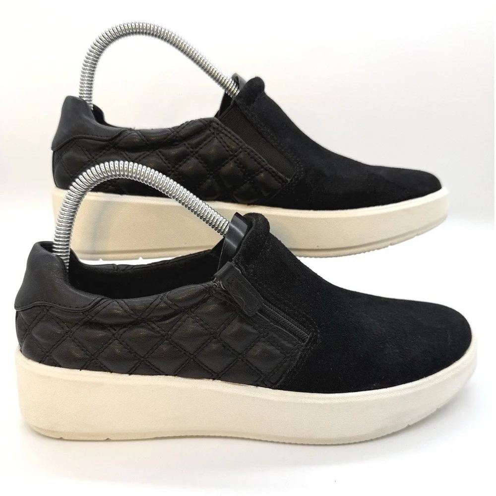 Clarks Collection Quilted Slip-On Sneakers Layton Step Black 9 M